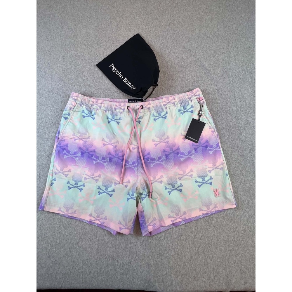 Psycho Bunny Forster Bunny Printed 5.75" Swim Trunks  Shorts Size 3XL NEW